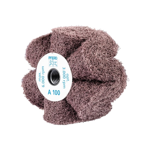 Pferd 4" x 2" POLINOX Non-Woven Finishing Drum - 5/8-11 Thread, PNG, A/O 100 Grit 43024 - main